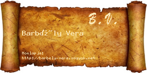 Barbély Vera névjegykártya