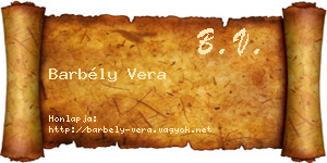 Barbély Vera névjegykártya