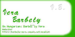 vera barbely business card